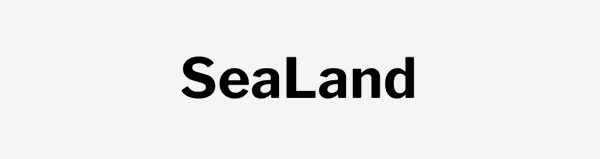Text reading 'SeaLand' in black font on a light gray background.