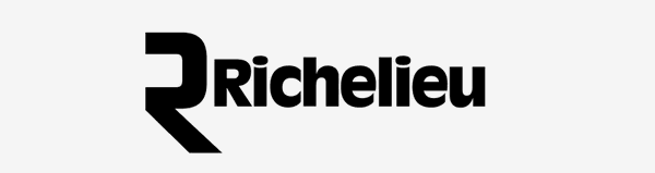 Richelieu logo in black text with a stylized letter 'R' on a white background.