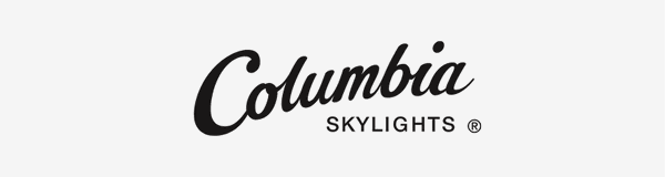 Columbia Skylights logo with black script font on a white background.
