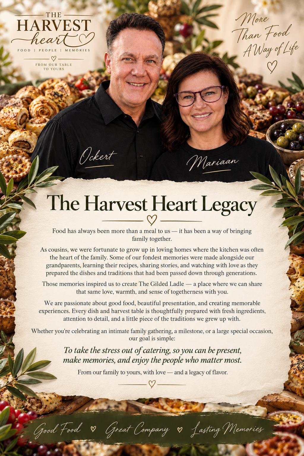 Ths heartfelt image contains text honoring family and food traditions.