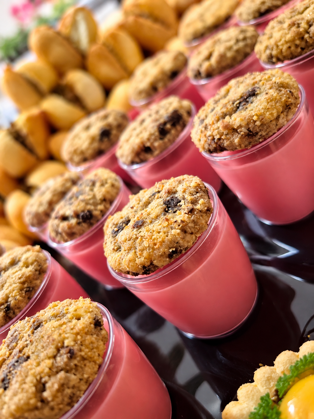 Close-up of Cookies and Cream Liquer Delights. Rich , Creamy and delightfully indulgent - these individual liquer-infused treats combine classic cookies-and-cream flavours with a deliciously crunchy finish. 