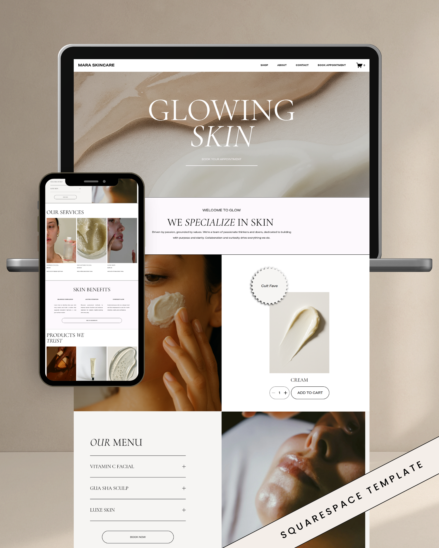 Skincare Squarespace Website