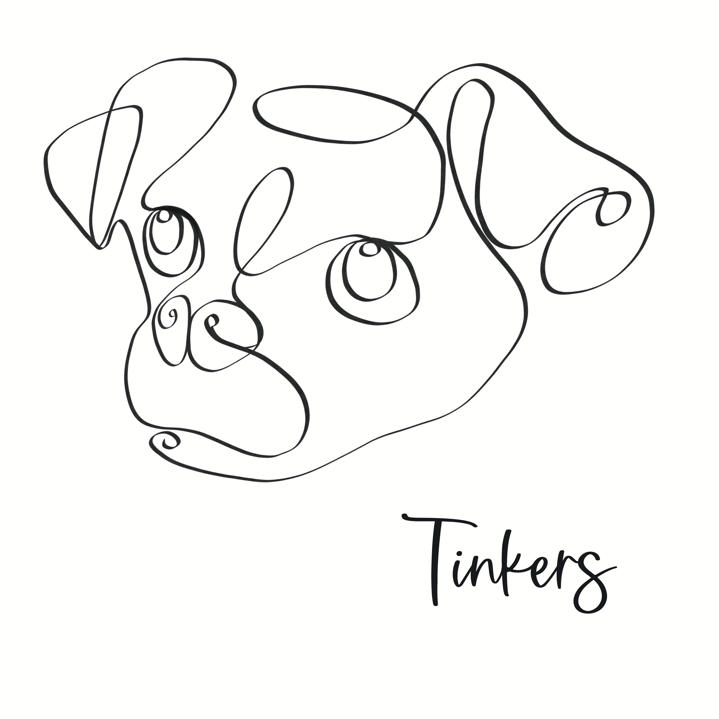 Custom minimalist pet portrait