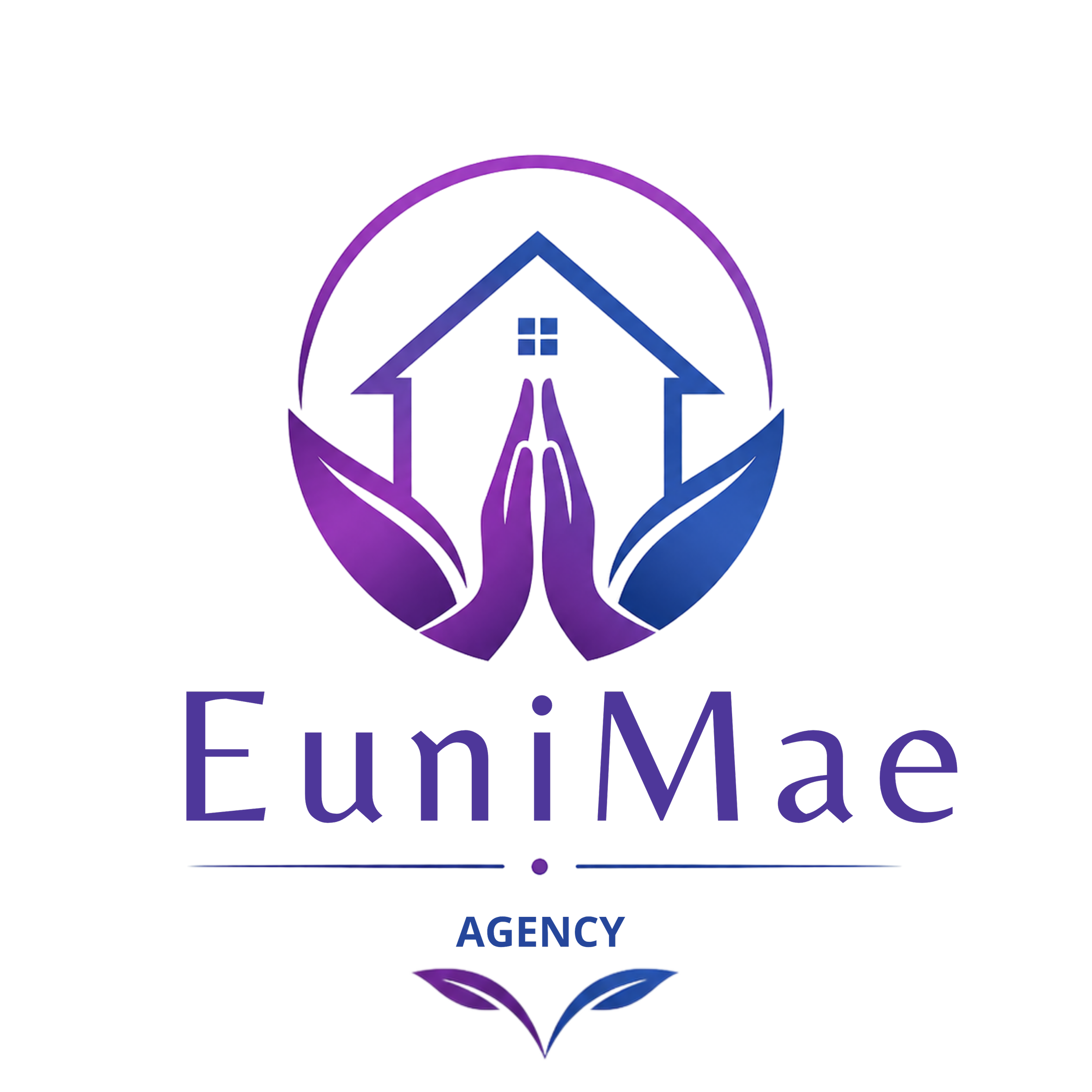 Stylized logo for 'Elite Elite Agency' with a purple sphere, a house icon at the center, and purple and blue hands forming a roof shape over the house. The text 'Elite' appears twice in purple, with the word 'agency' below in red and blue.