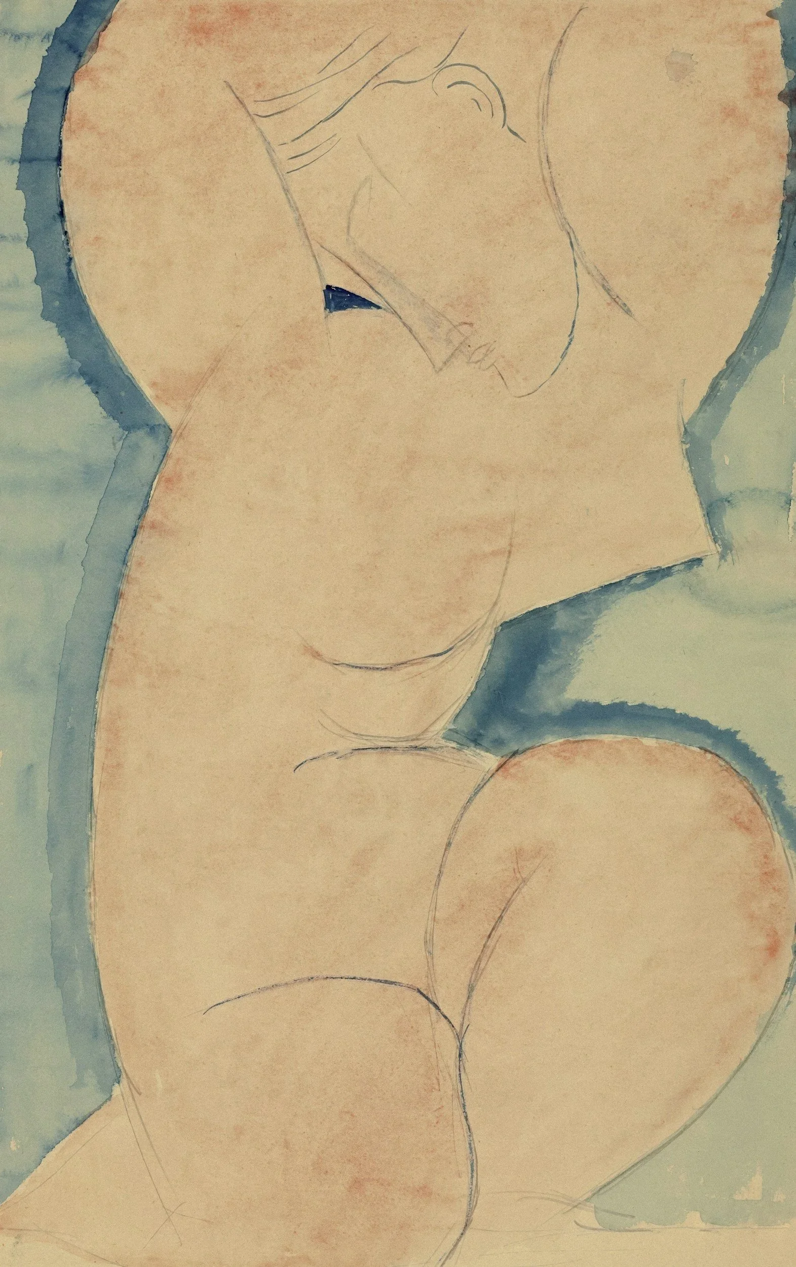 Dessins minimalistes d'une femme nue avec une encre colorée. La composition utilise de simples lignes et des couleurs pastel.