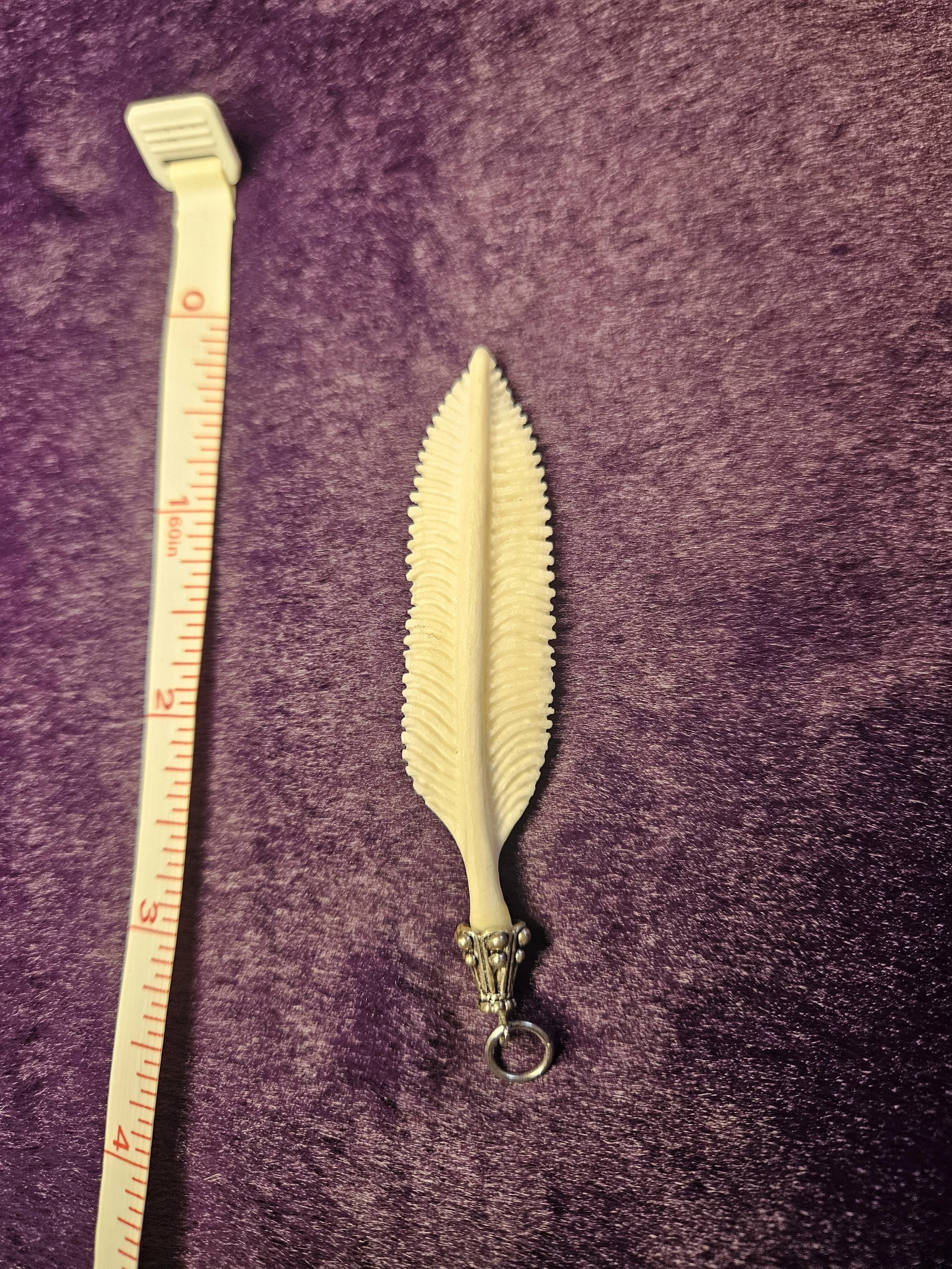 Bone Feather Charm