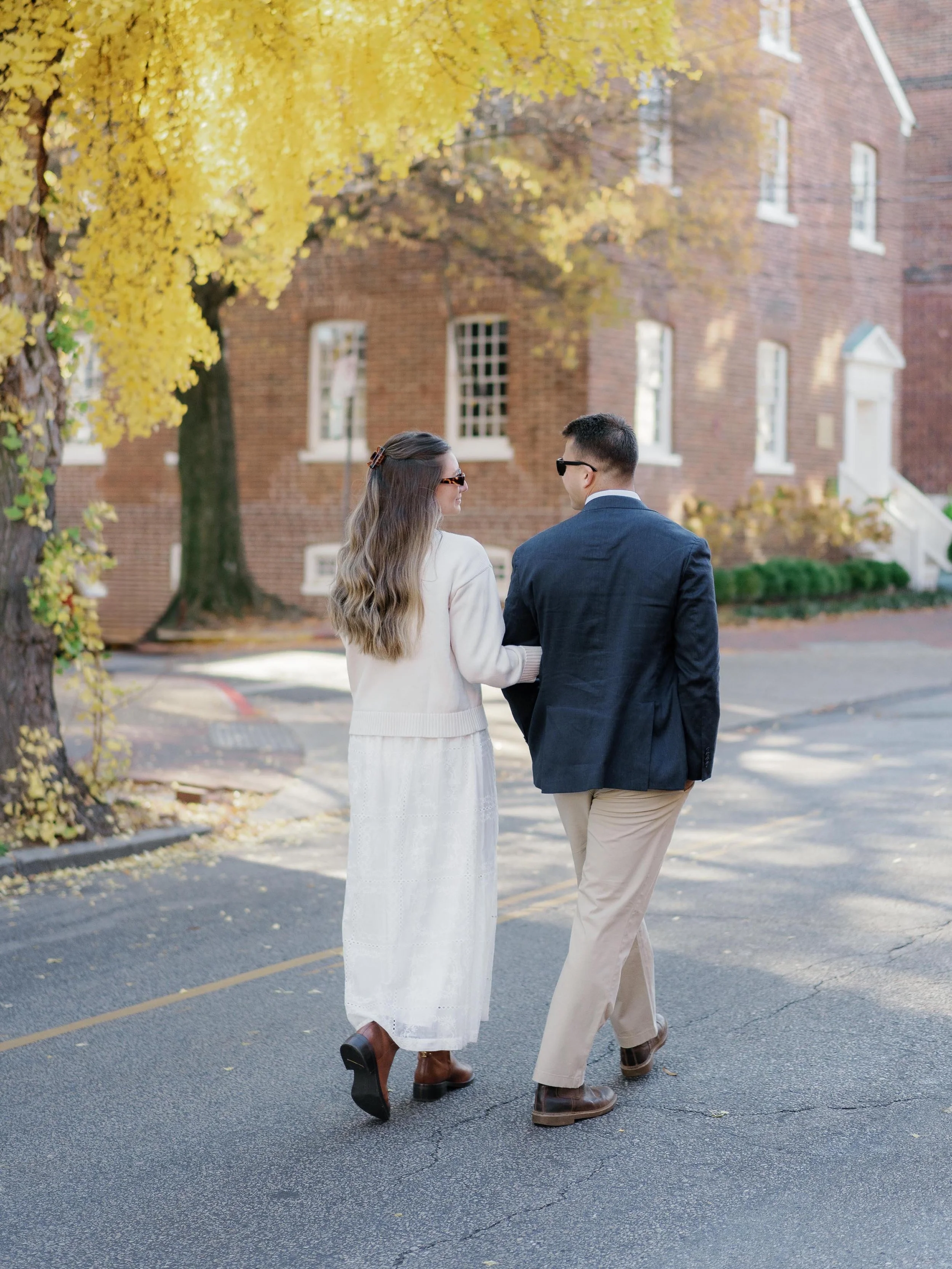 rustic new england engaged couple taking engagement photos