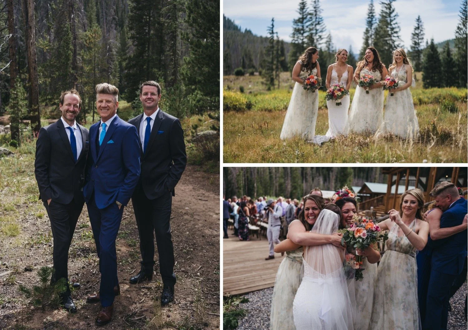 Wedding party photos at Piney River Ranch