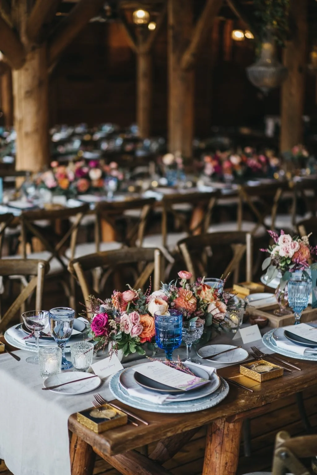 Colorful rustic wedding design in Colorado