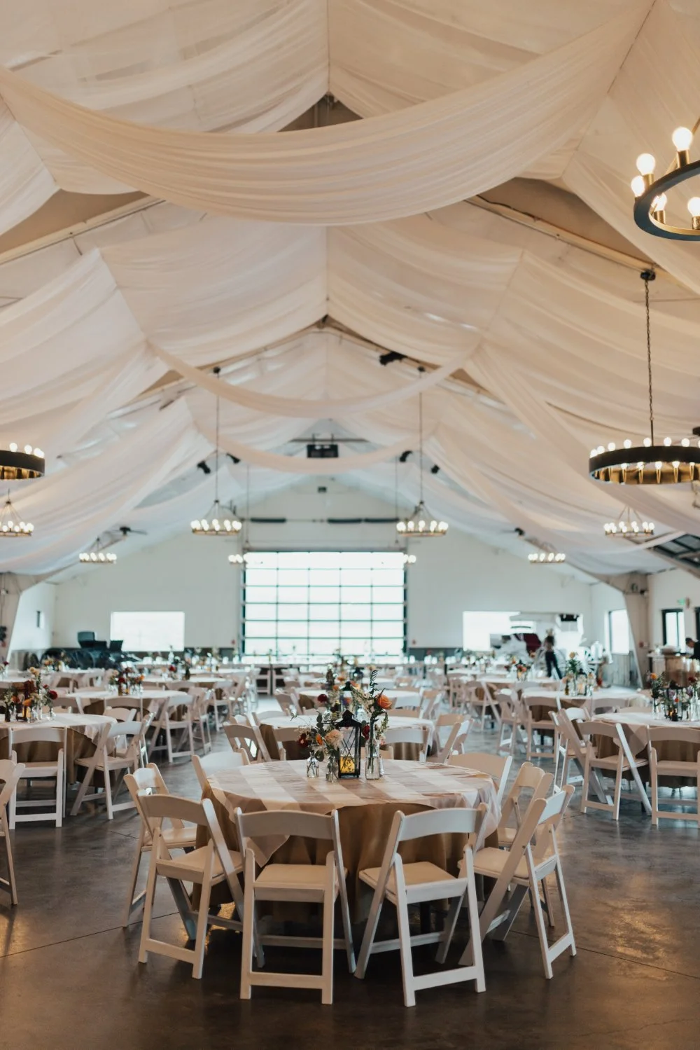 Elegant reception space set for guests as part of a New England wedding weekend itinerary.