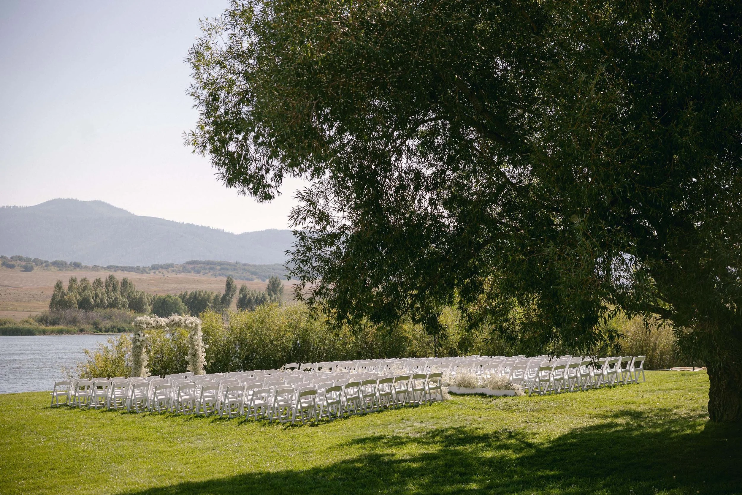 beautifully designed outdoor wedding ceremony in colorado