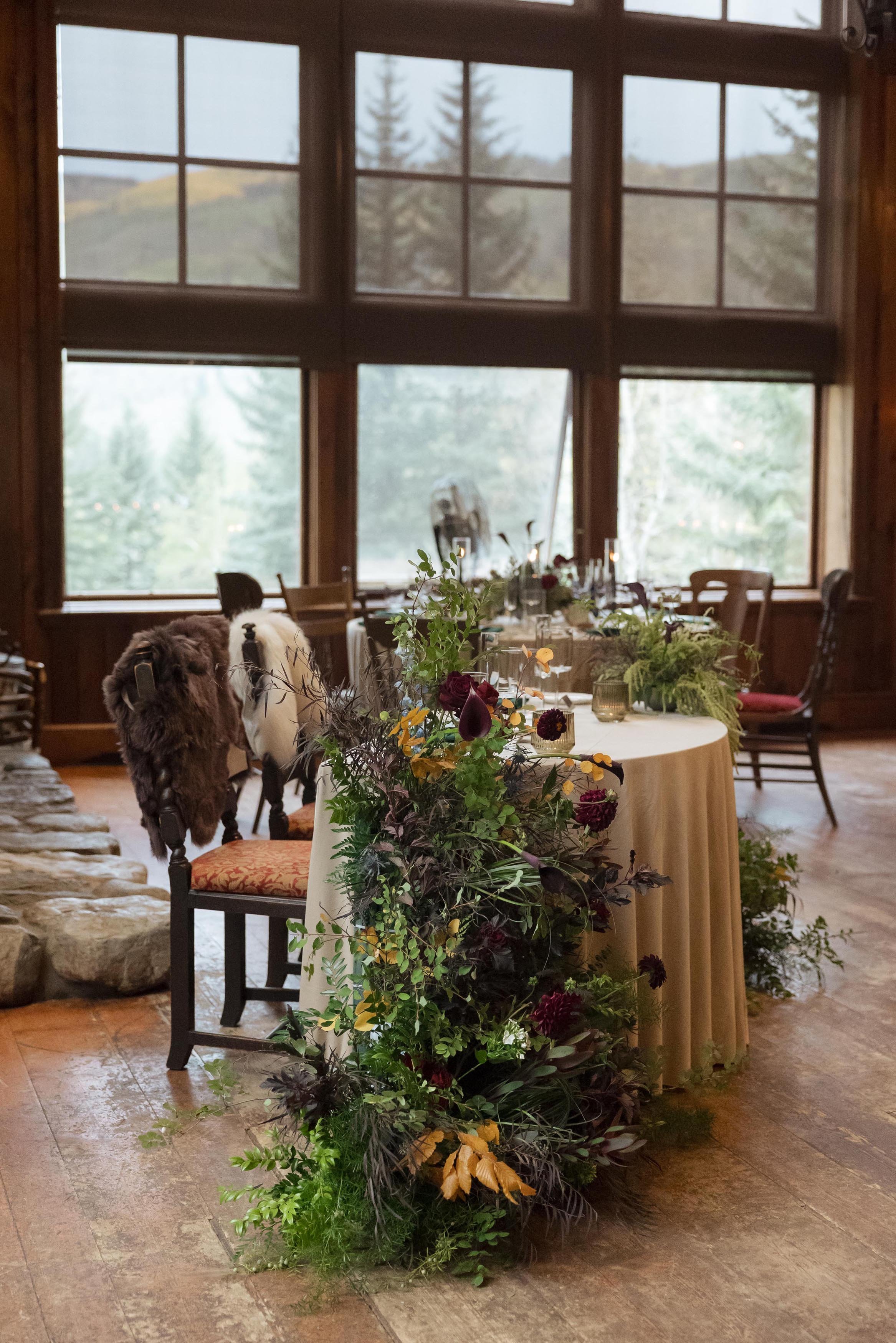 chardonnay yellow and green table decor for a luxurious wedding in beaver creek colorado