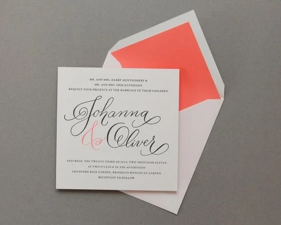 melon colored save the date