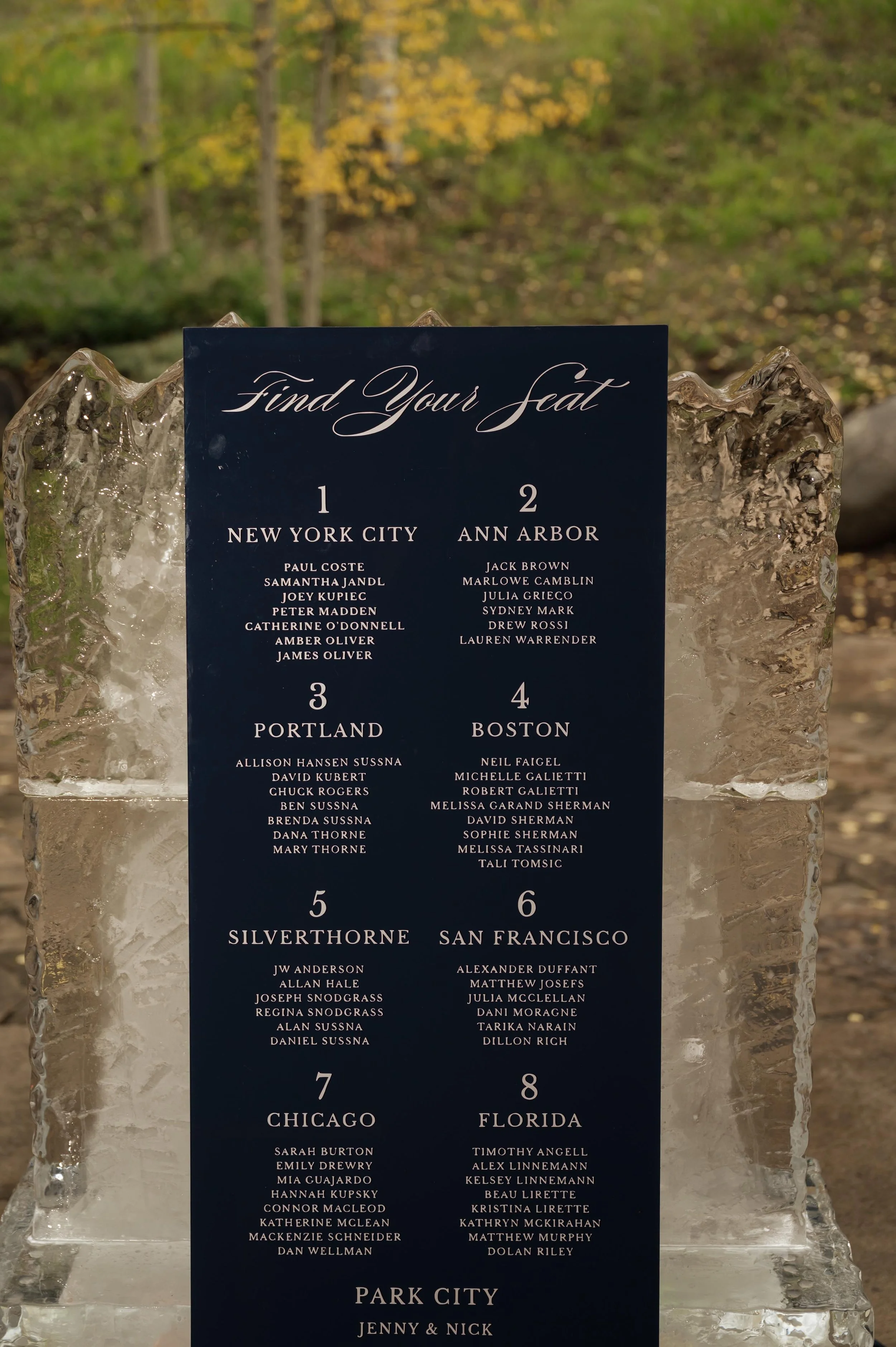 professionally designed seating chart for