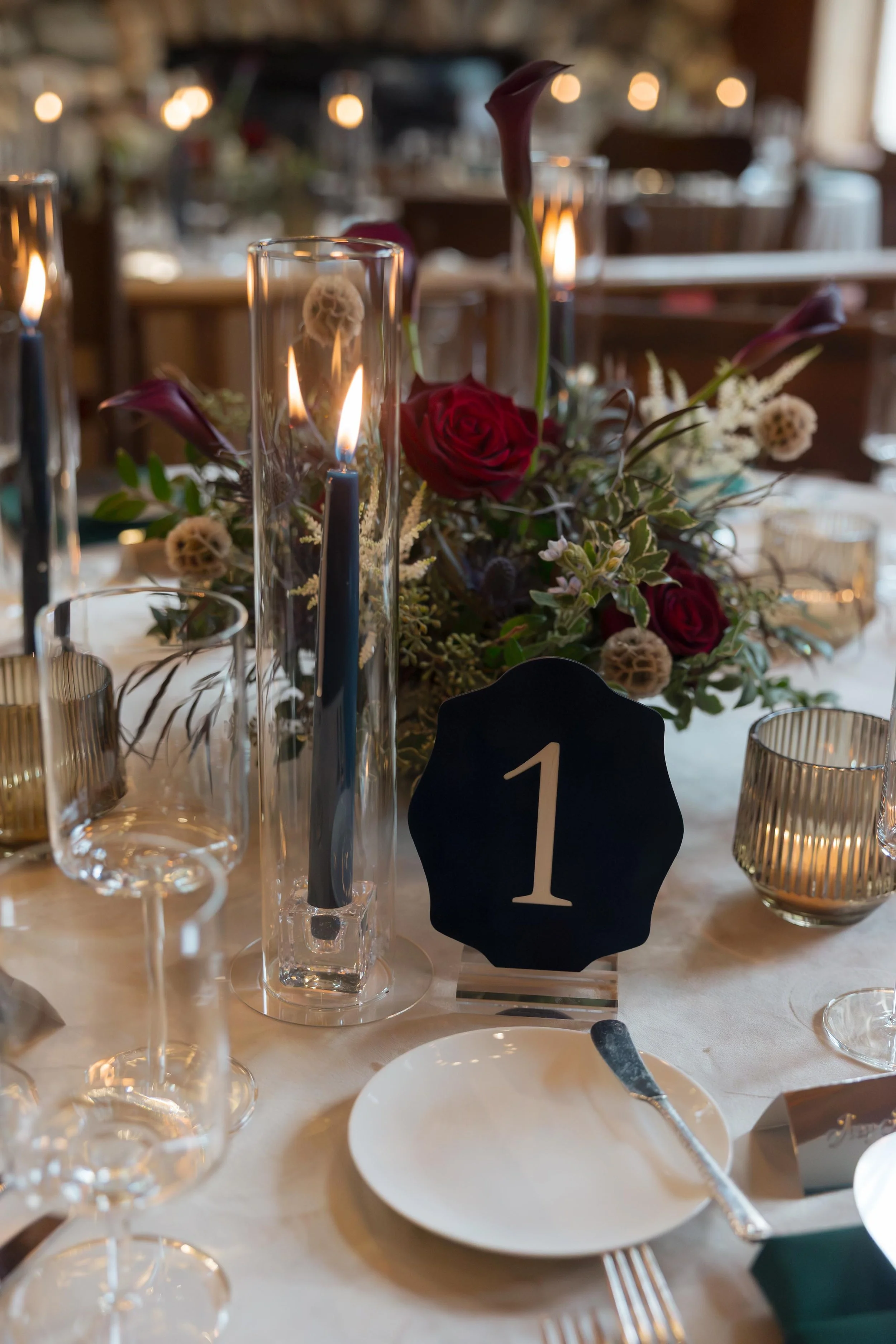 custom modern table seating decor for a wedding in colorado