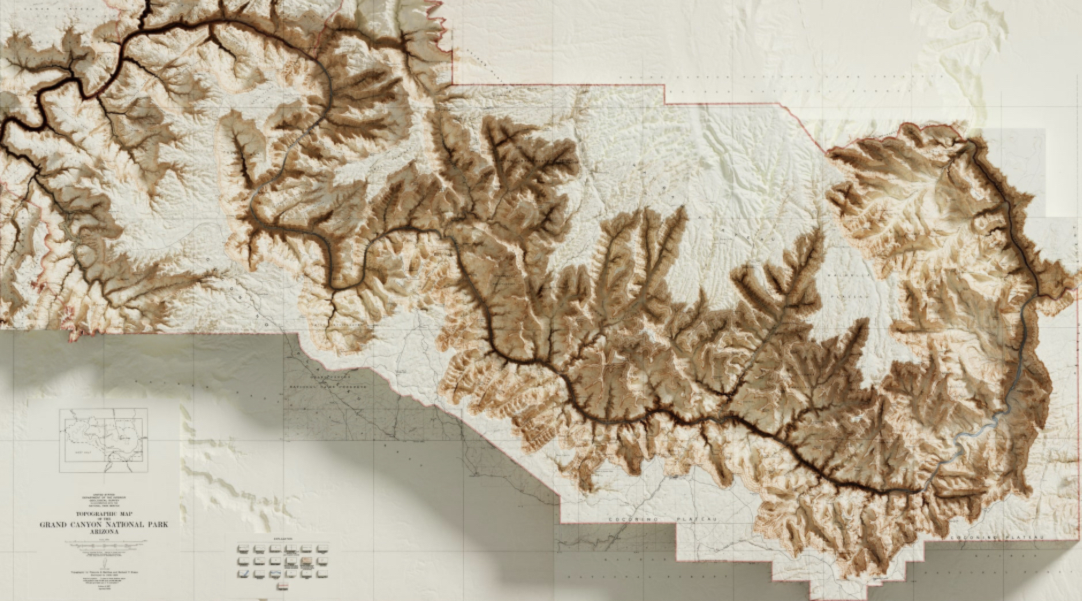 Topographic map of Grand Canyon National Park in Arizona