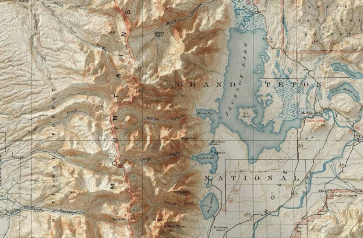 Topographic map of Grand Teton National Park