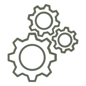 Gear icon representing the therapy process and relationship change