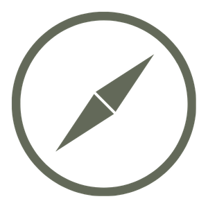 Compass icon representing direction and a path forward