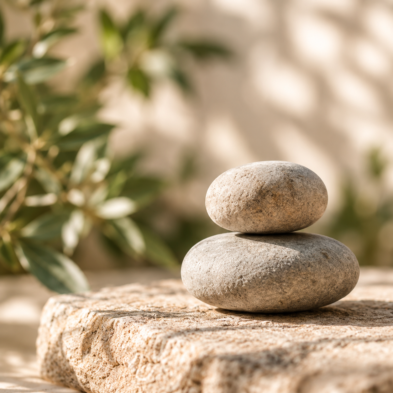 Stacked stones representing balance, calm, and emotional wellness