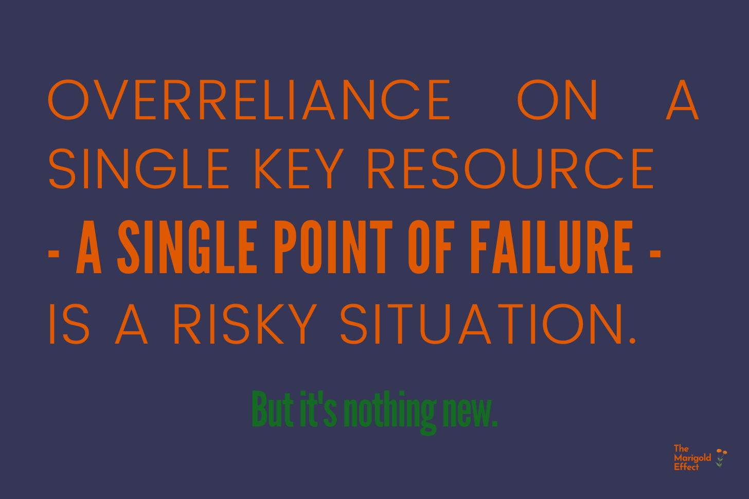 the power of long-term thinking: how to identify and avoid single points of failure