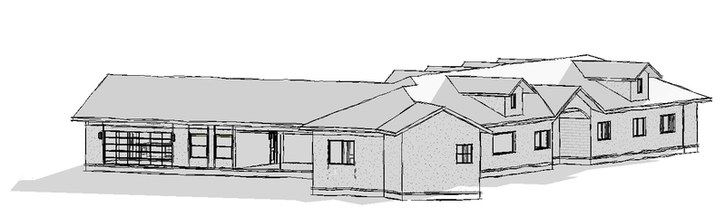 Mesa new custom home design rendering, North Arrow Design