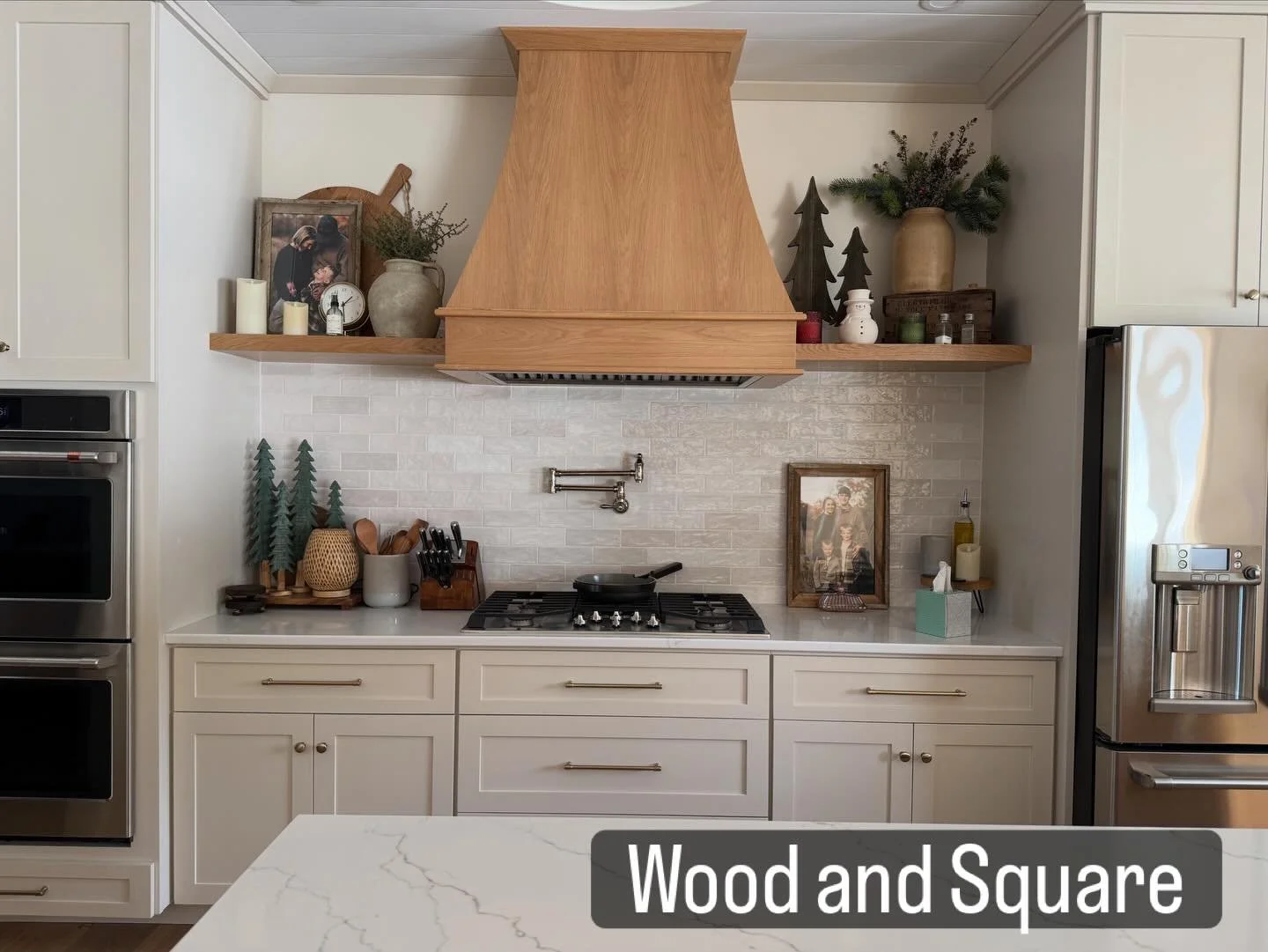 Details matter.
From the smooth painted cabinetry to the custom-built white oak hood, every element in this brand new kitchen design and installation by Wood &amp; Square was made to feel intentional, warm, and built to last.

#FineCarpentry #CustomC