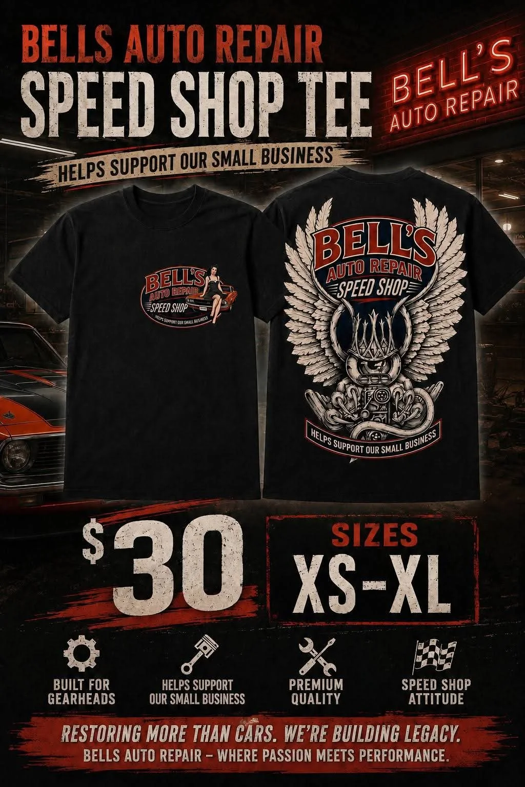 Bells Classic Hot-Rod T-shirt