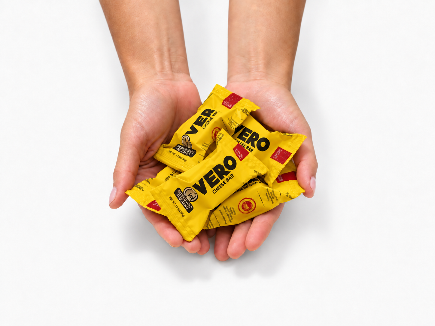 Vero's Snack Pack cheese bars. Naturally lactose free. DOP Certified.