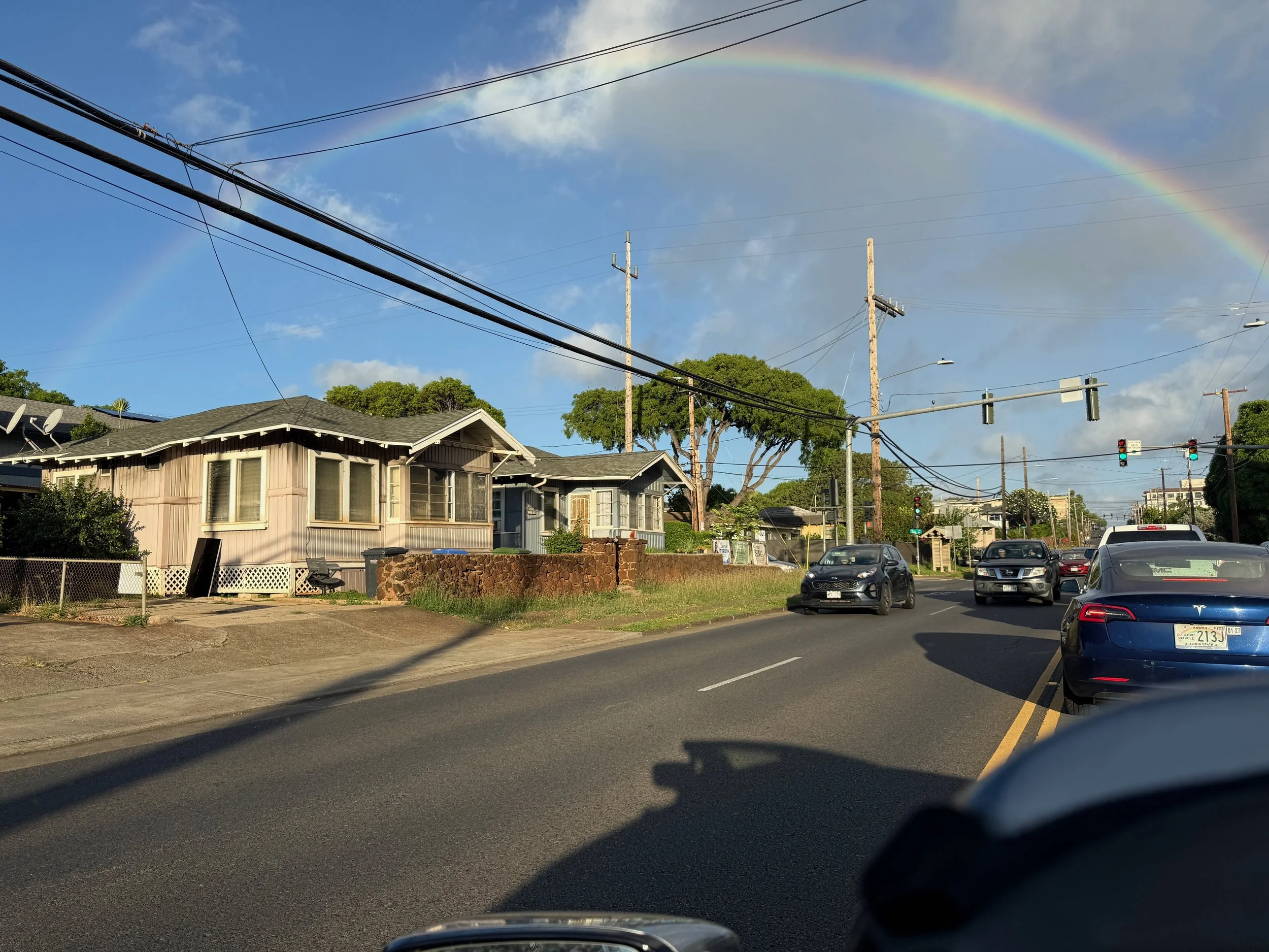 And then on my way to the scuba shop, I get caught in traffic and a rainbow reminds me to slow down and take it easy.