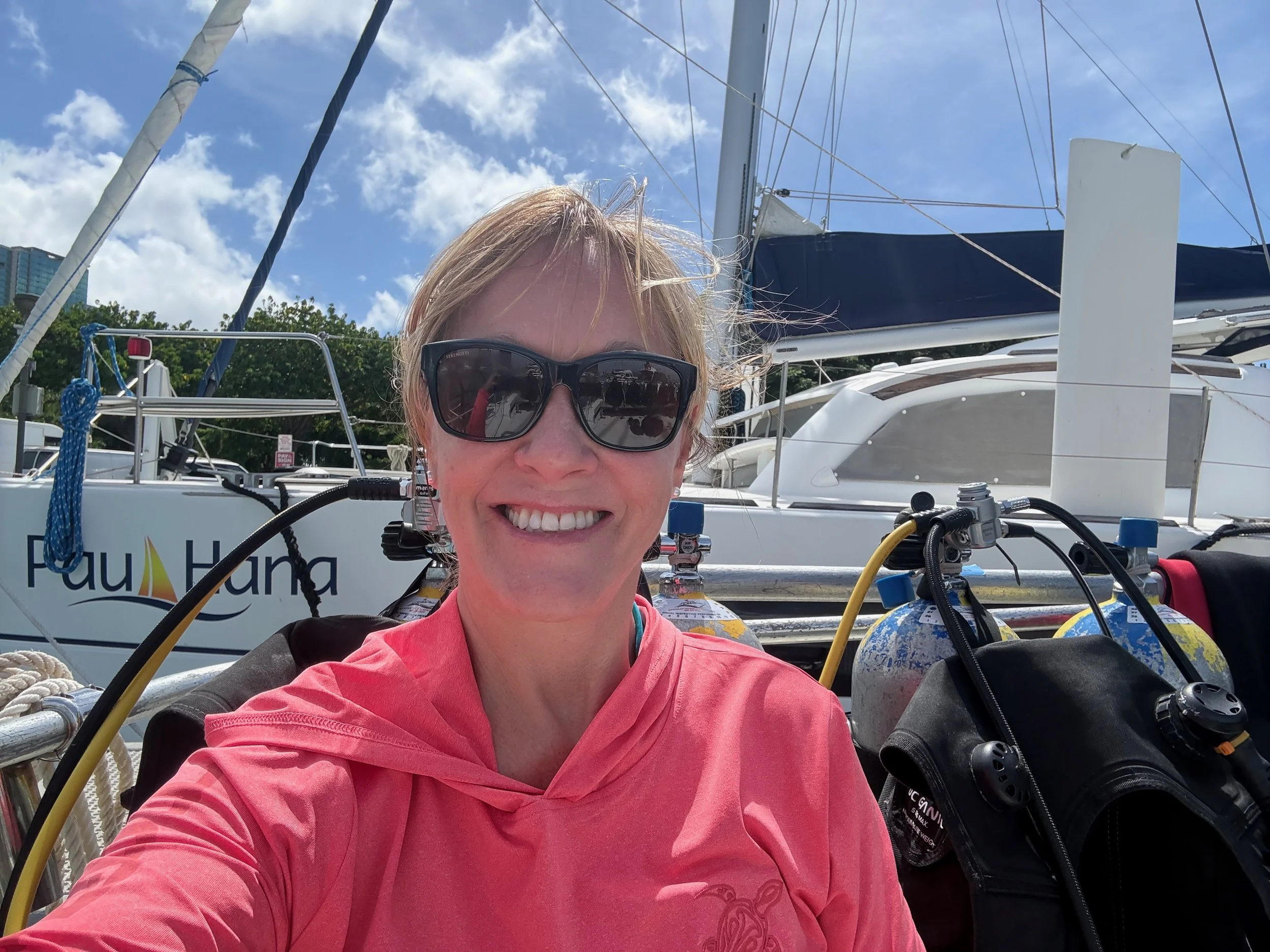 On the boat heading out for a dive!