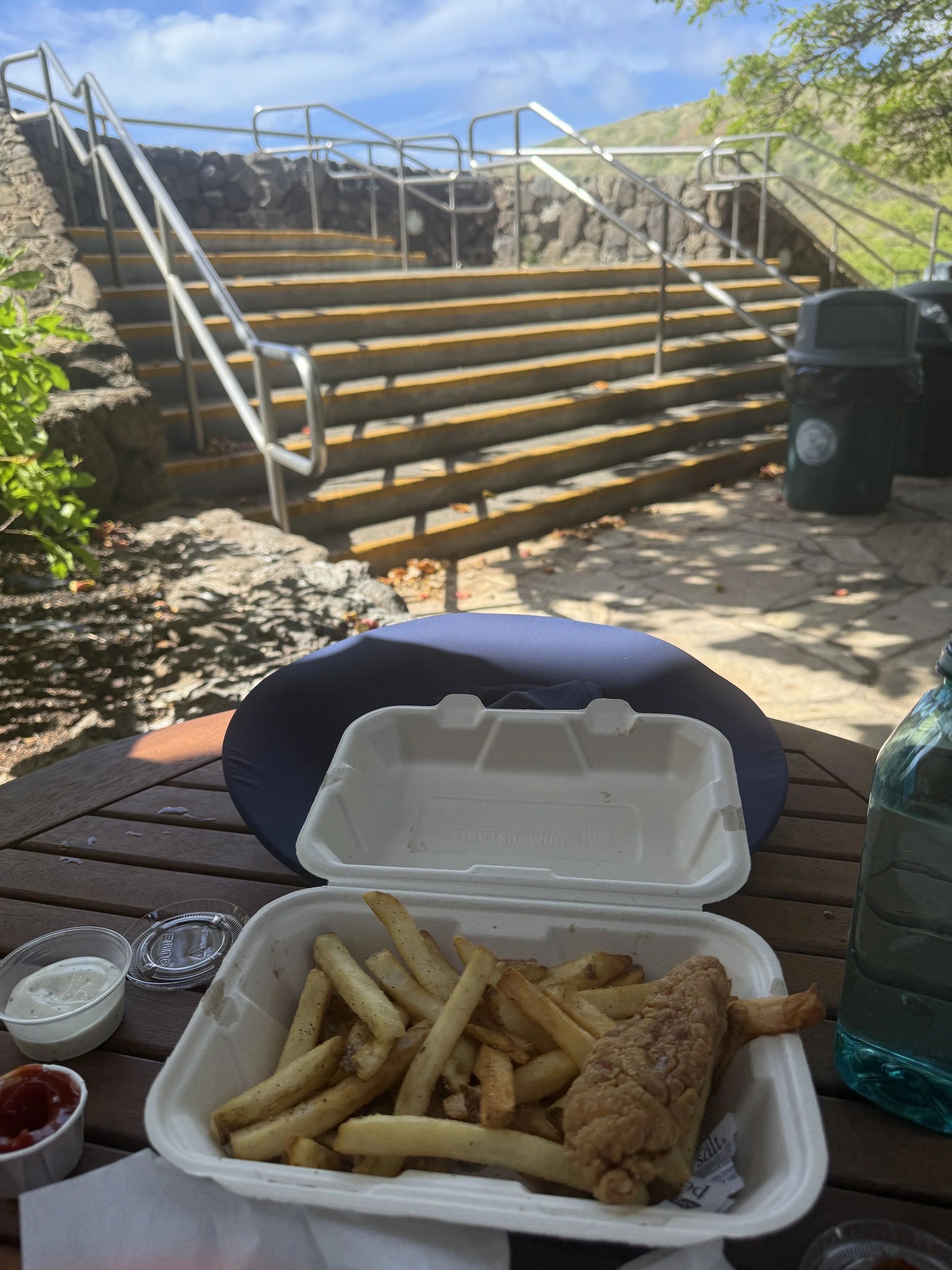 So hungry and the options were poor. So I had chicken fingers and french fries for breakfast - not great.  I should've planned better. 