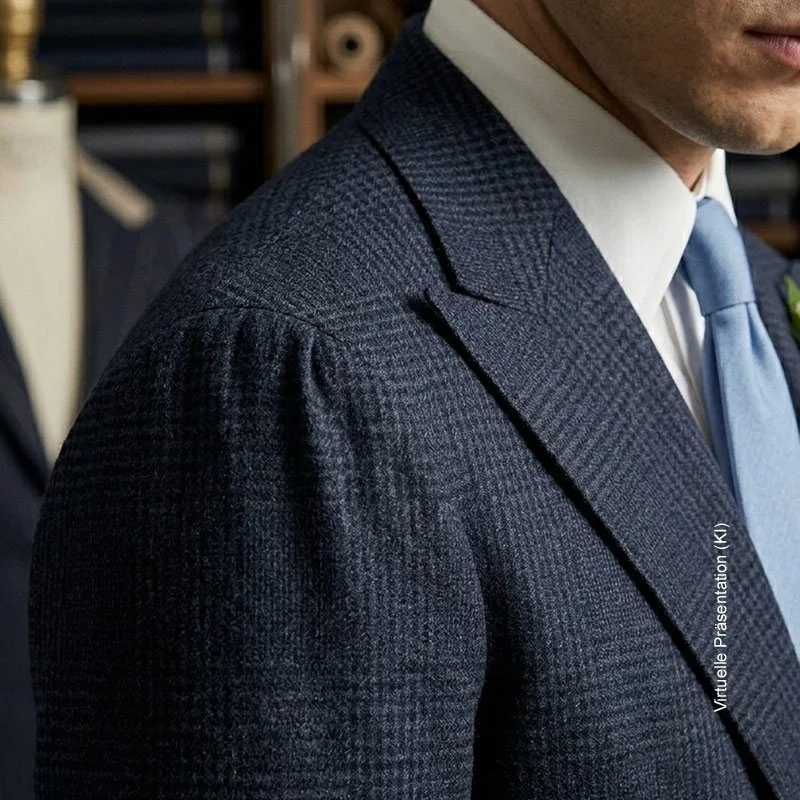 Italienische Hemdenschulter (Spalla Camicia) an einem leichten Maßsakko für den Pitti-Style.