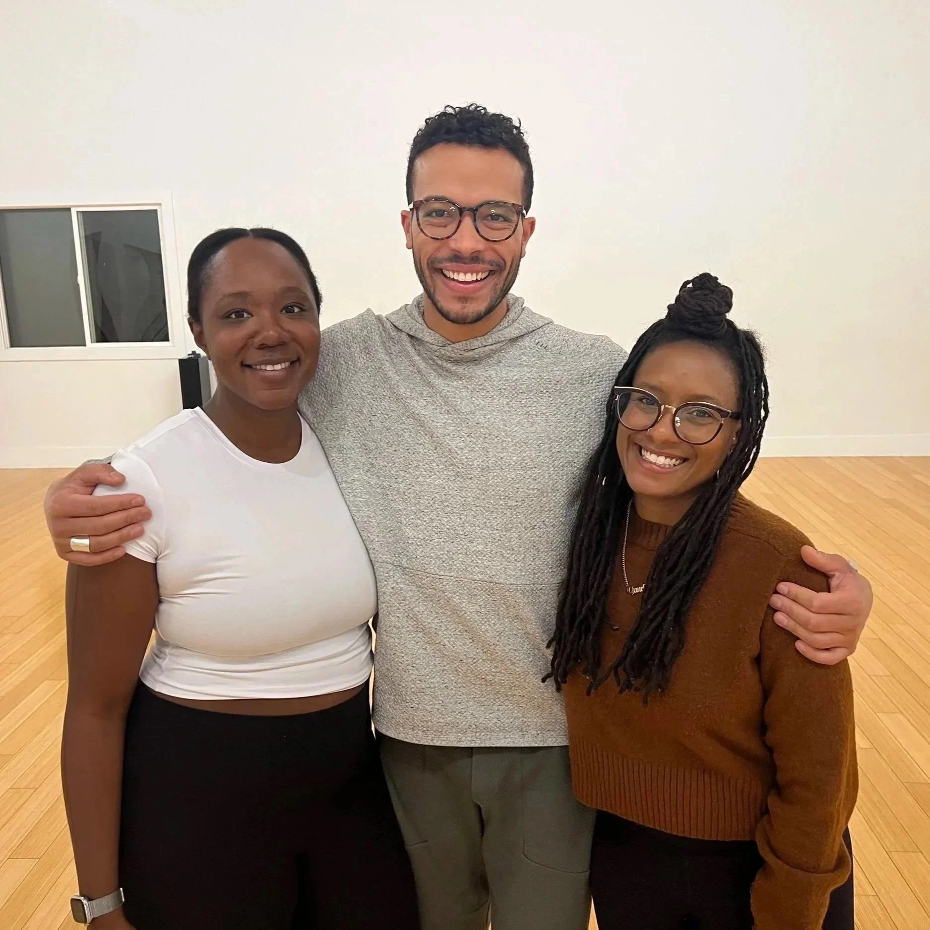 three BIPOC Fellowship yoga mentors, each offering 1 year mentorship to a new yoga teacher of color who has received a full scholarship to yoga teacher training