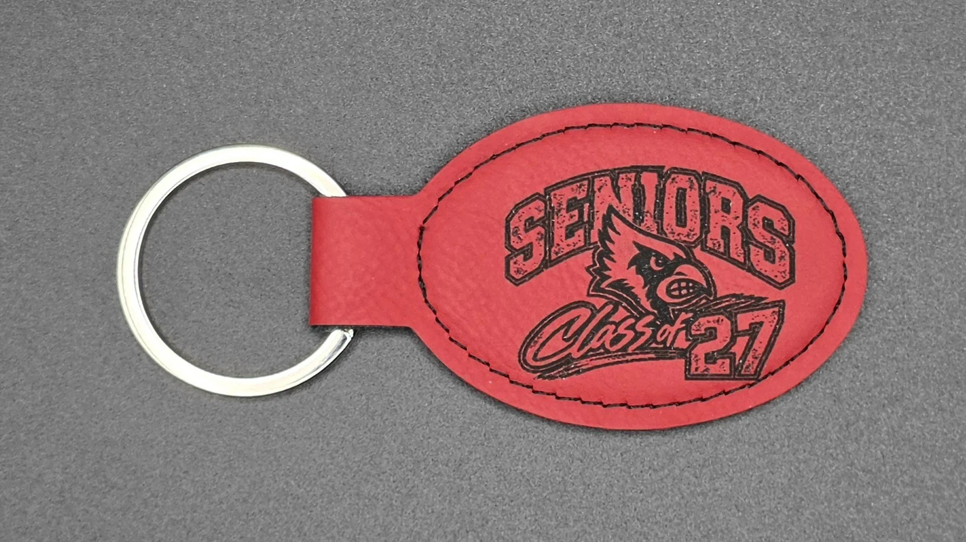Cardinals Class of 2027 Senior Engraved Keychain