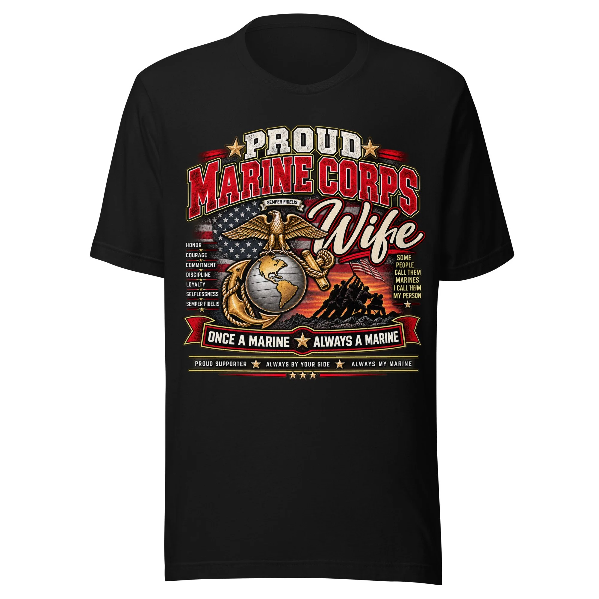 Proud Marine Corps Wife T-Shirt — USMC Family Pride