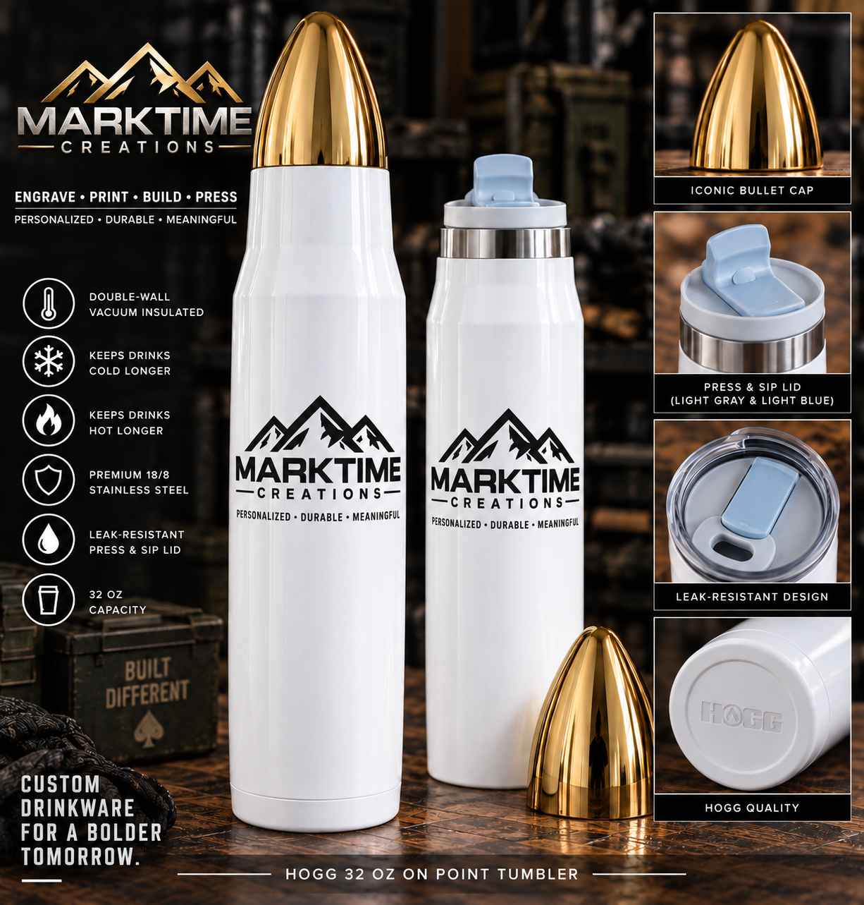 Personalized Bullet Tumbler – Custom Sublimation Drinkware