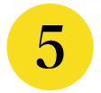 A yellow circular badge with the number 5 in black