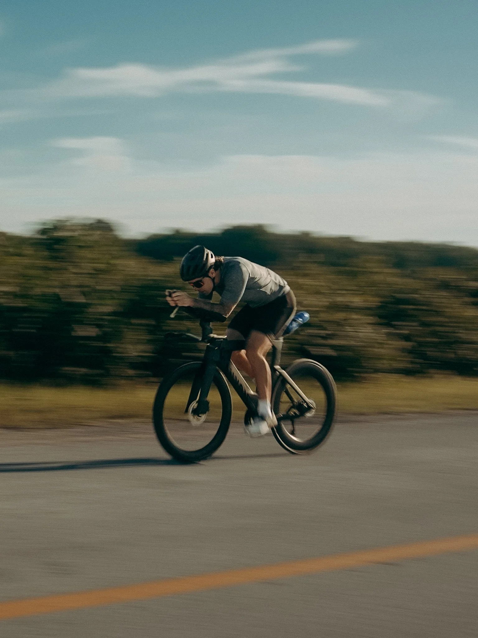 Quinn Welychka riding a Canyon road bike