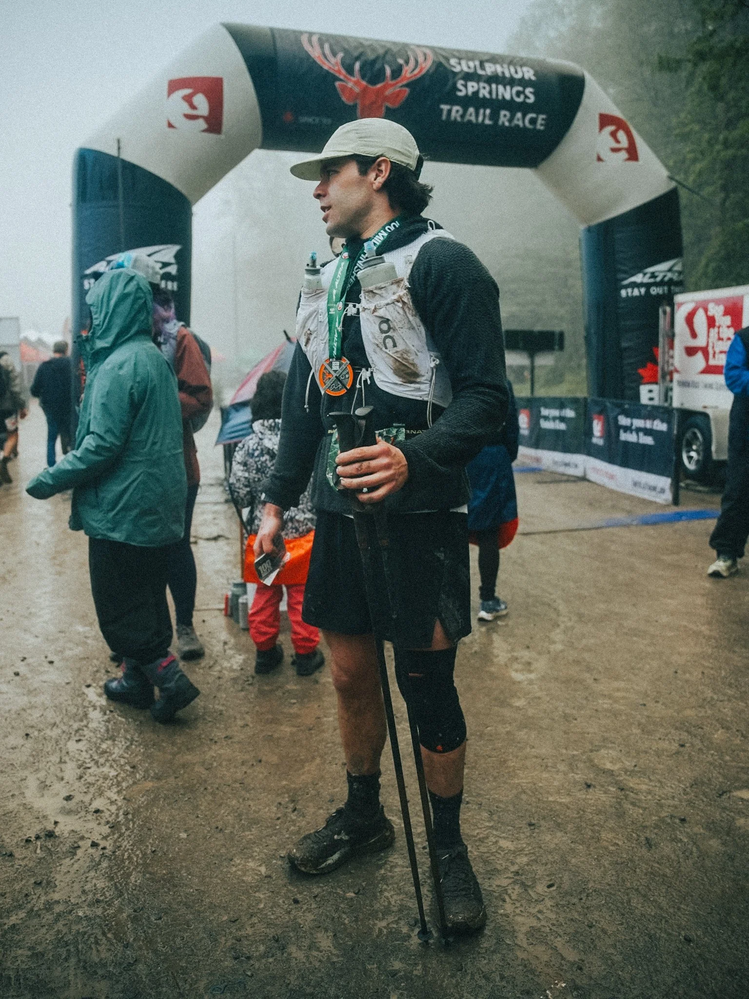 Quinn Welychka finishing the Sulphur Spring 100 Mile race