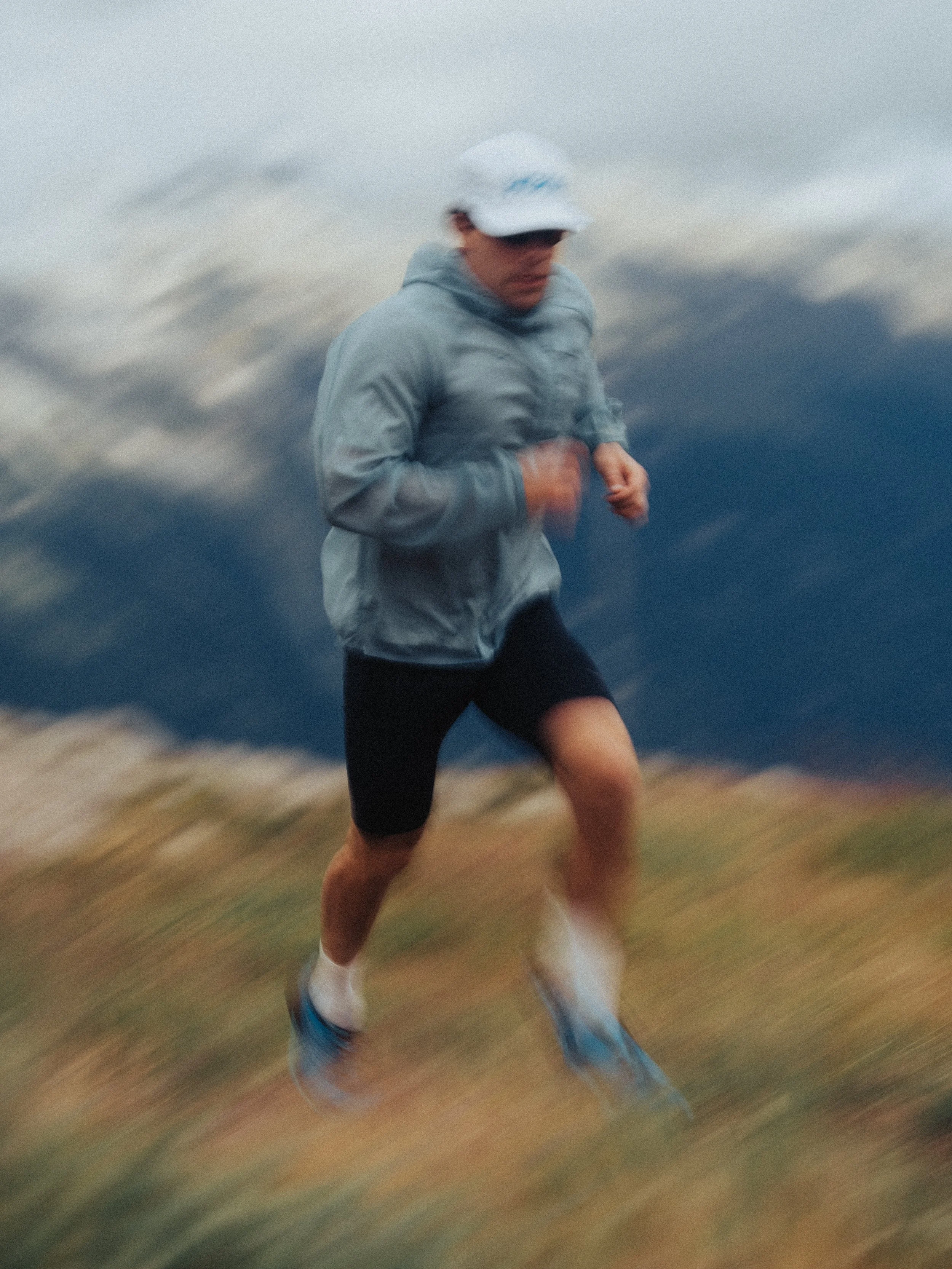 Quinn Welychka running in Chamonix, France