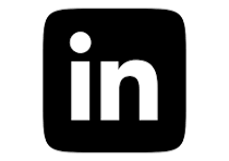 LinkedIn logo with white 'in' on a black square background