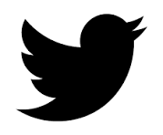 Twitter logo with a black bird silhouette on a white background