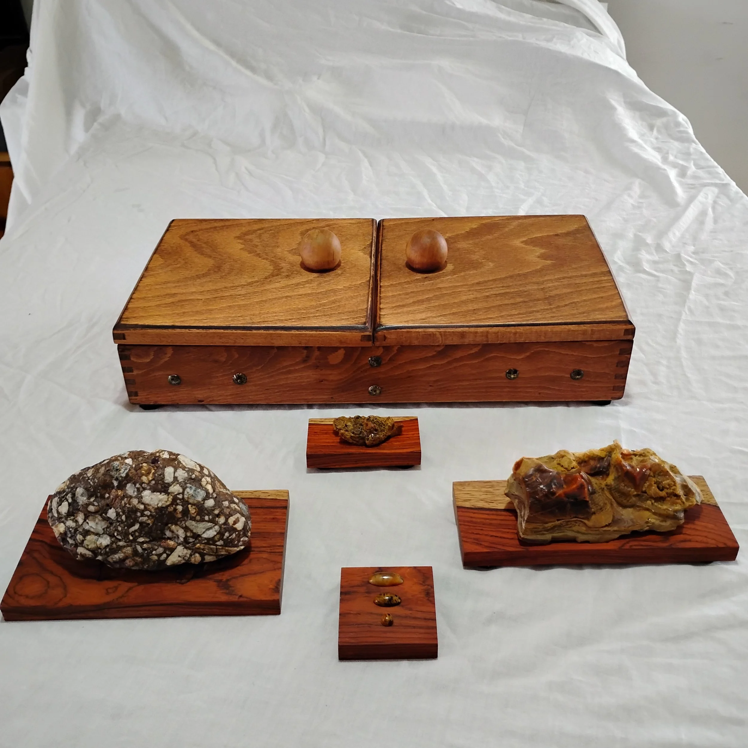 The Becky Stone's supporting cast and their Antique Romanian Beechwood Storage box.