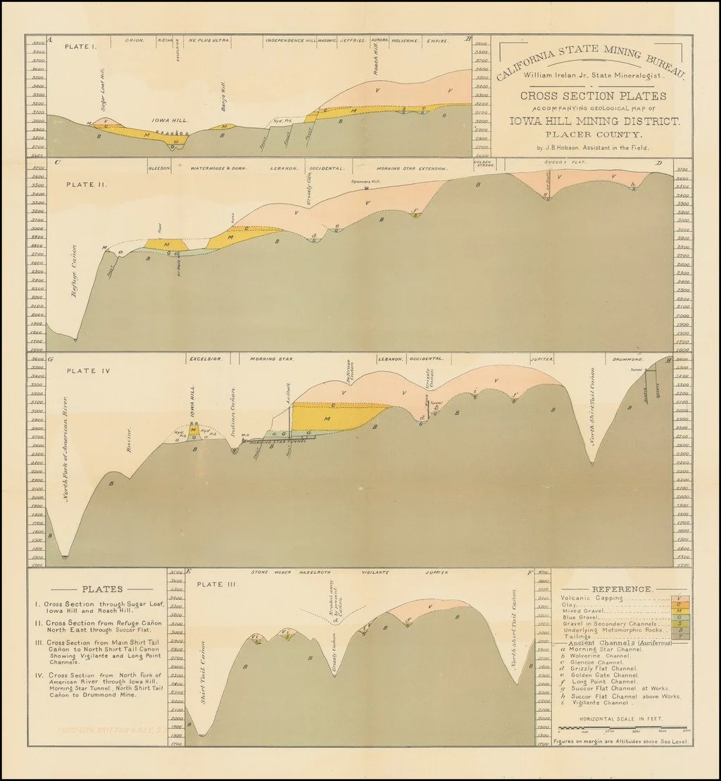 A rare map of the Iowa Hill area during the gold rush days. The Becky Stone was found in a private gold mine in Iowa Hill. See "ABOUT" page for more details.