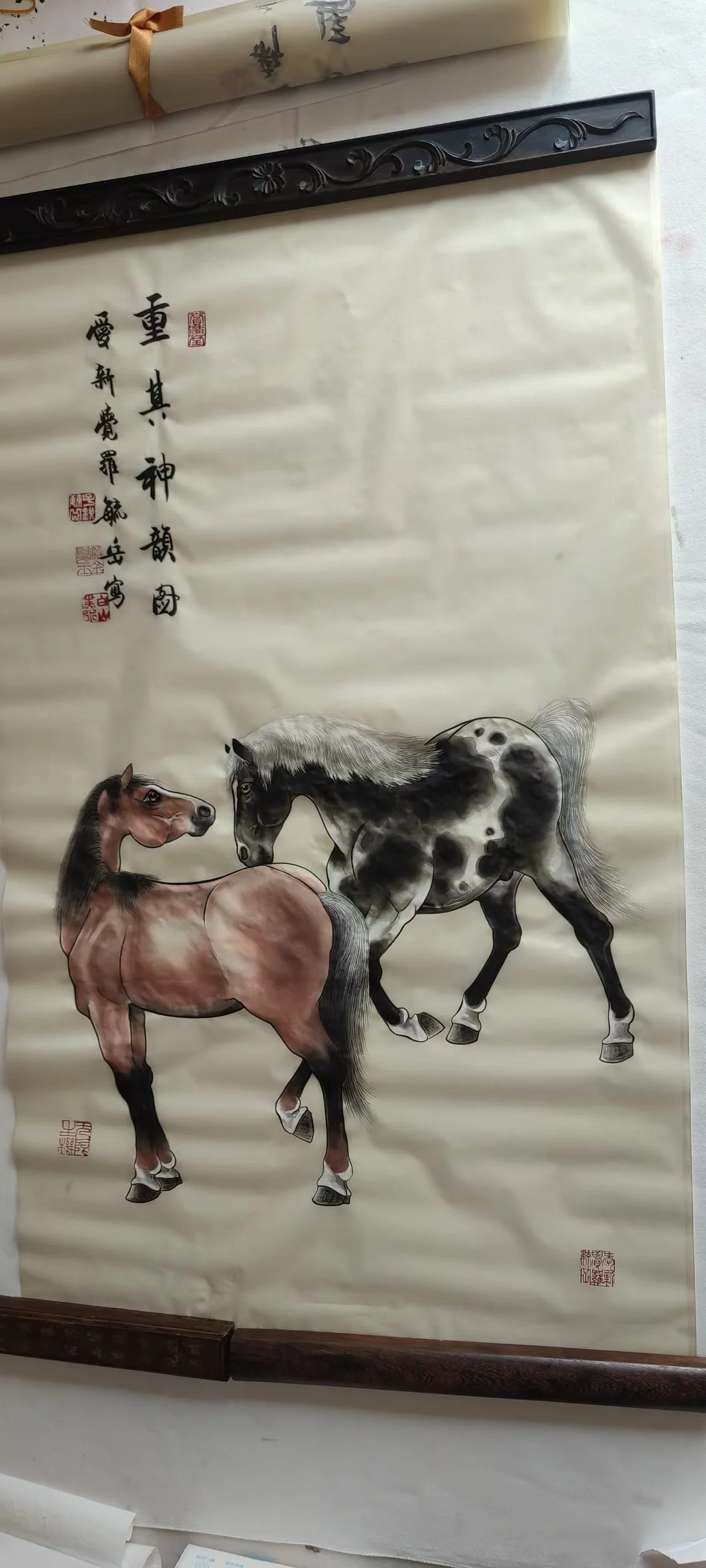Two Horses Hanging Scroll, 