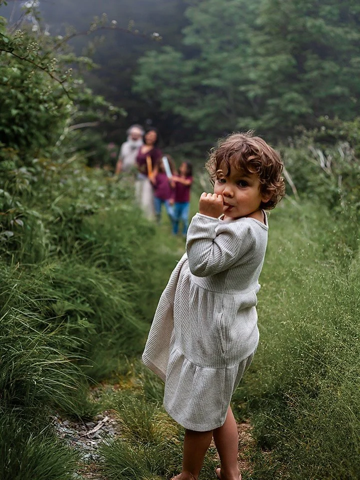 Wild and free in the forest - think I might return to photographing families after the joy I felt while documenting the fun and making a few portraits in the woods for this family. Case in point - coaxing a smile and cooperation from a 3 year old wit