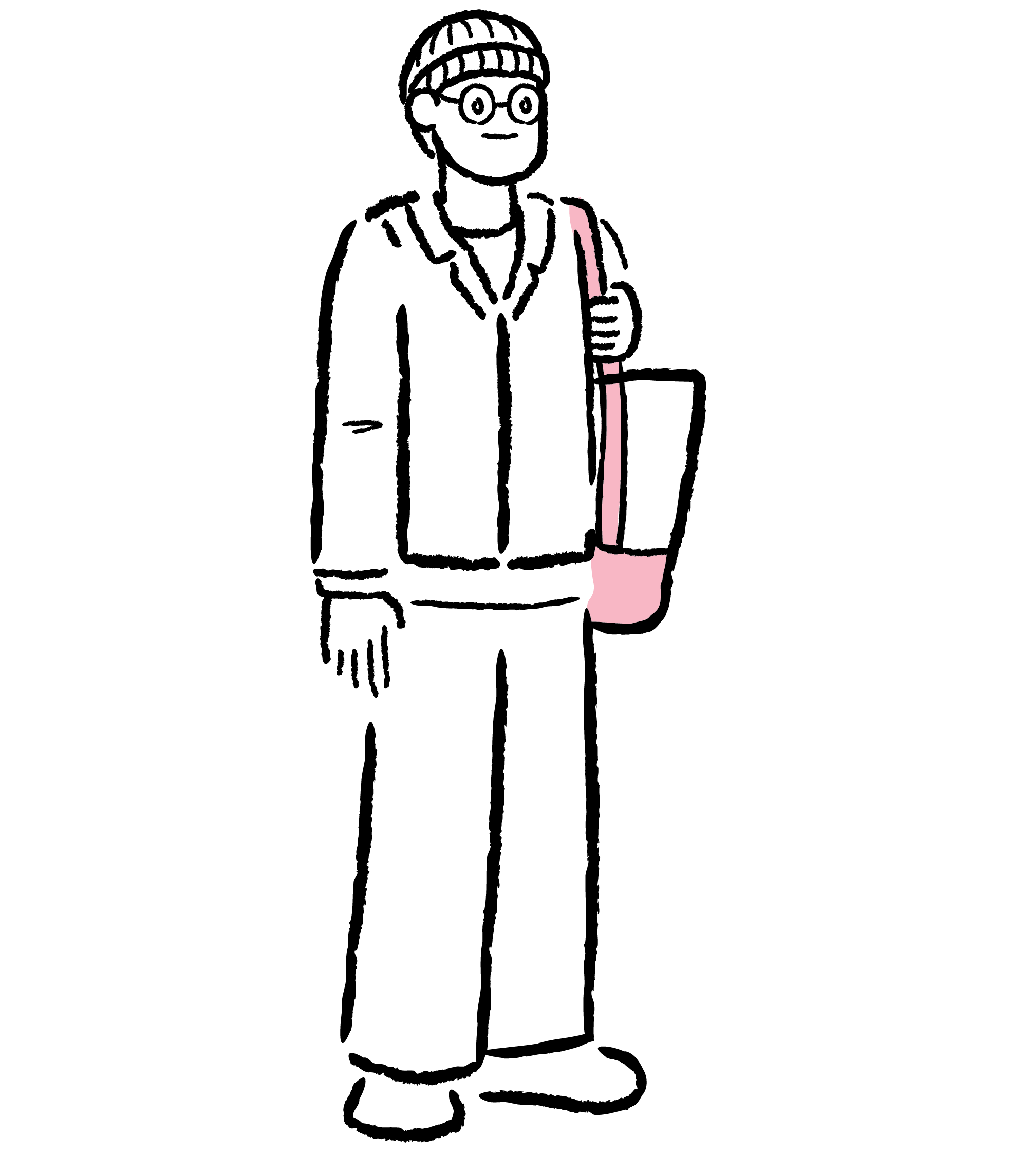 A person with a dark-colored shirt and glasses is holding a surgical instrument in a medical setting.