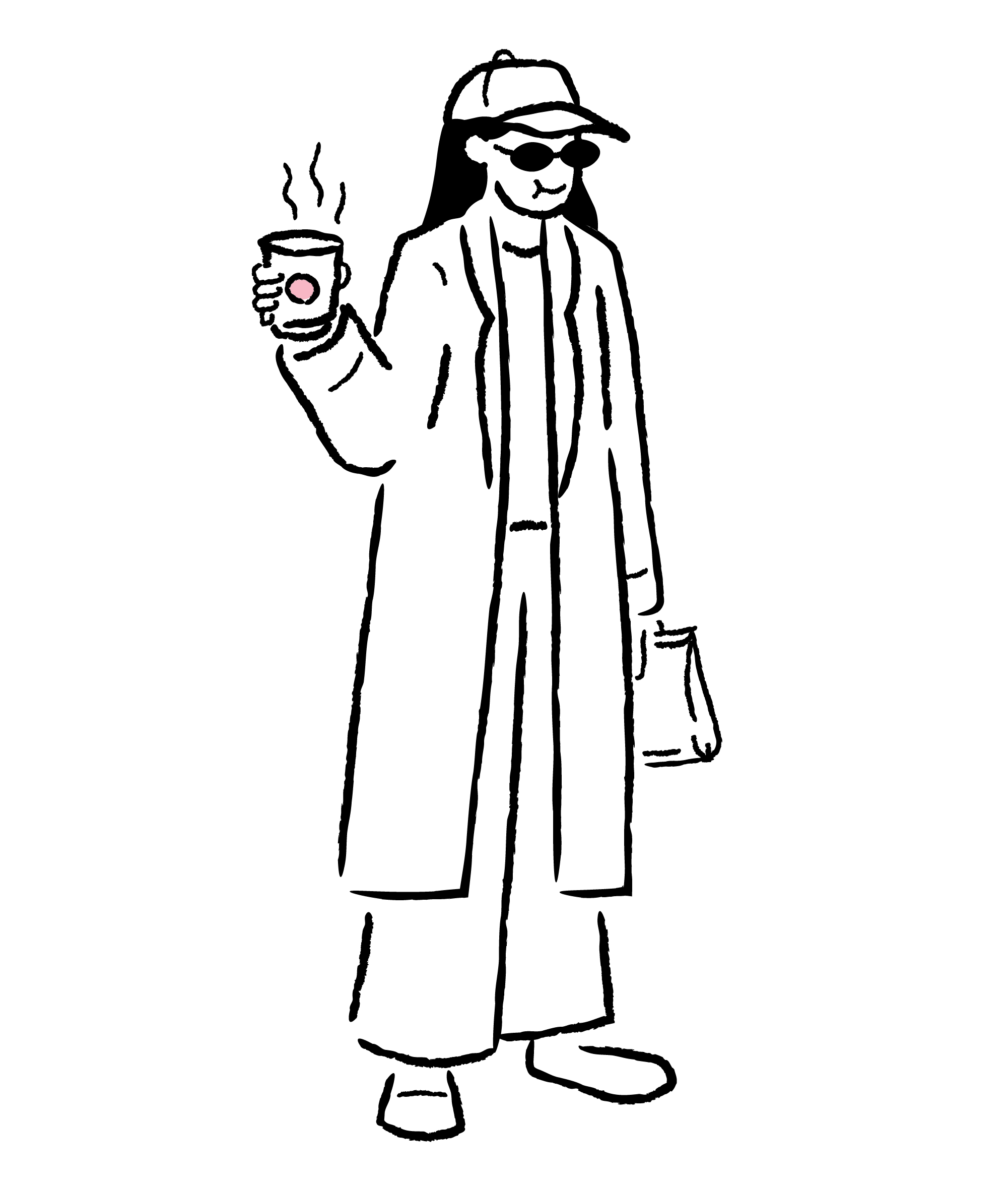 A black chalkboard with a colorful diagram of a Bernoulli's principle experiment drawing, showing a tube with a green liquid and a pink ball, connected to a stand with a hose and a round container, illustrating fluid dynamics concepts.