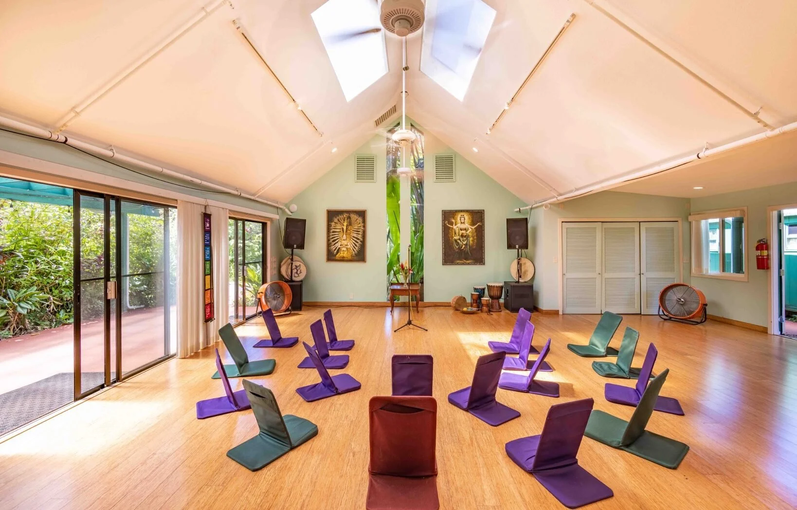 Yoga room at Hale Akua retreat center in Hawaii